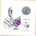 2024 neue heiße Sterling Silber Charm Fit Original Pandora Armband Perle Frauen DIY Mode lila
