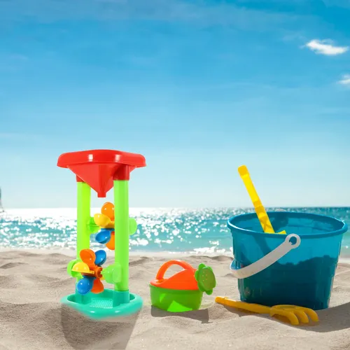 Sanduhr Strand tisch Spielzeug Wasser Sand Rad Windmühle Sommer Spielzeug Kinder Kleinkind Set