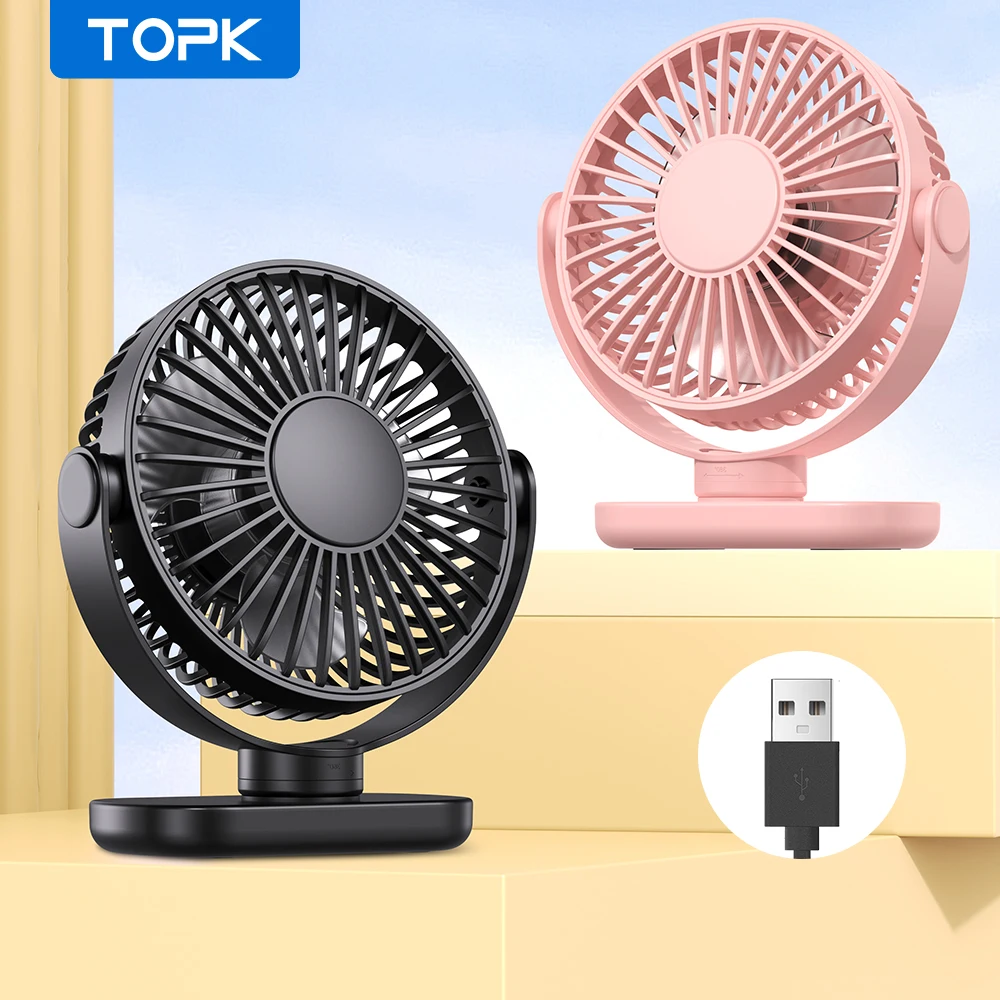 Topk mini tragbare ventilator stehende ventilatoren für zimmer camping, wiederauf ladbare elektrische usb persönliche ventilator schreibtisch tisch ständer lüfter tisch für zu hause Image