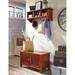 Lark Manor™ Ajwad 36"W Cottage Beach House Design Wall Mounted Coat Rack & Cabinet Bench Set w/ Storage Wood in Brown/White | Wayfair