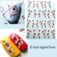 1pc 3D Acryl Gravierte blume Lotus bee Nagel Aufkleber Geprägte rote Blume Wasser Decals Empaistic