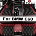 Tapis de sol de voiture en cuir sur mesure tapis repose-pieds accessoires adaptés pour BMW E60