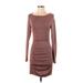 Express Casual Dress - Mini: Brown Marled Dresses - Women's Size Small