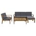 Red Barrel Studio® Beatricea 5 - Person Outdoor Seating Group w/ Cushions in Gray | 32 H x 77.6 W x 27.6 D in | Wayfair