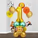 Ballons à chiffres en aluminium pour 1er anniversaire 1 2 3 4 5 6 7 8 9 ans pour garçon et