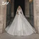 Robe de Mariée de Luxe avec Voile Assressenti Tenue de Bal Carrée en Fibre Vêtement de Patients