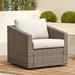 Latitude Run® Suler Outdoor Wicker Swivel Glider Chair w/ Cushions Set of 2 Synthetic Wicker/All - Weather Wicker/Wicker/Rattan in Gray | Wayfair