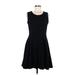 Halogen Casual Dress - DropWaist: Black Solid Dresses - Women's Size Medium