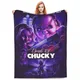 Couverture de film d'horreur Bride of Chucky pour enfants plaids décoratifs confortables velours