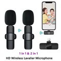 Microfono lavalier wireless 2 in 1 Registrazione audio video Mini microfono USB C per iPhone Android Laptop Gioco dal vivo Microfono per telefono cellulare
