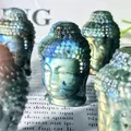 Tête de Bouddha en Labrumen Aléatoire de Haute Qualité Bijoux en Pierres Précieuses Naturelles