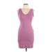 iris Casual Dress - Bodycon: Purple Solid Dresses - Women's Size Large