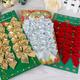 12pcs, Handmade Mini Bow Christmas Tree Accessory - Perfect For Desktop Decor, Wedding Bouquets, Cake Decor, And Party Decor