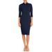 Crepe Three-quarter Sleeve Sheath Dress