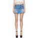 Dolce&gabbana Blue Distressed Denim Miniskirt