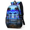 Women's Backpack School Bag Bookbag School Outdoor Daily Scenery Polyester Large Capacity Waterproof Lightweight Zipper Print Red Blue Green