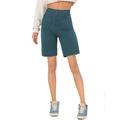 Women's Shorts Normal Cotton And Linen Solid Colored Navy-blue Ash Chino High Waist Short Casual Daily Summer Spring