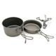 Pure Titanium Camping Cookware Set Foldable Stove Pots Pans Cooking Set for Outdoor Picnic Hiking Camping with Carry Bag 3pcs