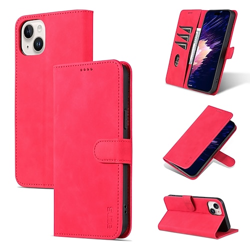 Handy Hülle Handyhüllen Für iPhone 16 15 14 Pro Max Plus 13 12 11 Pro Max Mini Brieftaschenhülle Vollschutz Ständer Kartenfach Retro TPU PU-Leder Image