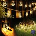 guirlande lumineuse solaire corde de chanvre jardin extérieur 8m 160 led corde de chanvre guirlande solaire lumières féeriques solaires imperméables extérieures avec 16 ampoules incassables LED pour