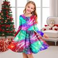 Nouvel an FILLE 3D Feux d'artifice Robe manche longue 3D effet Automne Hiver Sport Loisir du quotidien Vacances Le style mignon Décontractées Magnifique Enfants 3-12 ans Robe casual Robe Trapèze Au