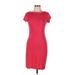 Patty Boutik Casual Dress - Bodycon: Red Solid Dresses - Women's Size Medium