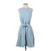 Gap Casual Dress - DropWaist: Blue Solid Dresses - Women's Size Small