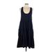 Tommy Hilfiger Casual Dress - A-Line: Blue Solid Dresses - Women's Size Large