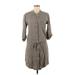 James Perse Casual Dress - Shirtdress: Gray Dresses - Women's Size Medium