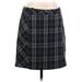 Eddie Bauer Wool Skirt: Gray Grid Bottoms - Women's Size 10