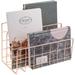 Desktop Mail Organizer 3 Slot Metal Wire Mail Sorter Letter Organizer Holder for Letters Mails Books Postcards and More Mail Holder Gold