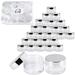 USA Round Clear Jars With Lids For Balms Creams Make Up Cosmetics Samples Ointments (48 Pieces Jars + Silver Lids)