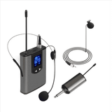 UHF Portable Wireless Headset/ Lavalier Lapel Microphone with Bodypack Transmitter and Receiver 1/4 Inch Output(A)