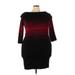 Lane Bryant Casual Dress - Sweater Dress: Burgundy Ombre Dresses - Women's Size 22 Plus