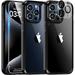 TAURI 5 in 1 for iPhone 15 Pro Case [Not-Yellowing] with 2X Screen Protector + 2X Camera Lens Protector [Military Grade Drop Protection] Shockproof Slim Phone Case for iPhone 15 Pro Black