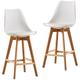 Aqrau - Lot de 2 chaises hautes style scandinave H65cm blanc