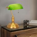 Lampe de bureau lampe de banquier lampe de table laiton ancien verre lampe de lecture verte,