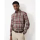 Crew Clothing Mens Pure Cotton Check Oxford Shirt - XXL - Burgundy Mix, Burgundy Mix
