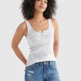 Lucky Brand Essential Henley Tank - Women's Clothing Tops Tank Top in White Camo, Size S