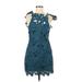 Saylor for Free People Cocktail Dress: Teal Brocade Dresses - Women's Size Medium