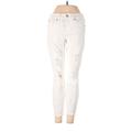 Express Jeans Jeans - Mid/Reg Rise: Ivory Bottoms - Women's Size 0
