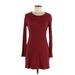 Reformation Jeans Casual Dress - Sweater Dress: Burgundy Dresses - Women's Size Medium