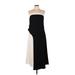 Zara Cocktail Dress - Midi: Black Color Block Dresses - Women's Size Large