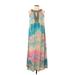 Soft Surroundings Casual Dress - Maxi: Teal Tie-dye Dresses - Women's Size X-Small Petite