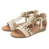 Sandale LASCANA "Sommerschuh", Damen, Gr. 41, beige, Obermaterial: 50% Lederimitat, 50% Textilmaterial. Futter: 100% Lederimitat. Decksohle: 100% Lederimitat. Laufsohle: 100% Synthetik, mehrfarbig, bedruckt, casual, Schuhe, Sandalette, Sommerschuh...