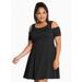 Torrid Dresses | 012 Torrid Black Textured Mesh Skater Dress. Size20 Nwt | Color: Black | Size: Xxl