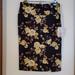 Lularoe Skirts | Nwt Lularoe Floral Rose Cassie Skirt - Medium | Color: Black/Yellow | Size: M