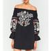 Free People Dresses | Free People Fleur De Jour Floral Embroidered Off The Shoulder Dress | Color: Black/Pink | Size: M