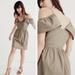 Madewell Dresses | Madewell Khaki Cold Shoulder Dress Size 00 G7782 Ash Green | Color: Tan | Size: 00