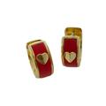 Kate Spade Jewelry | Kate Spade Heartful Red Huggie Hoop Earrings | Color: Gold/Red | Size: Os